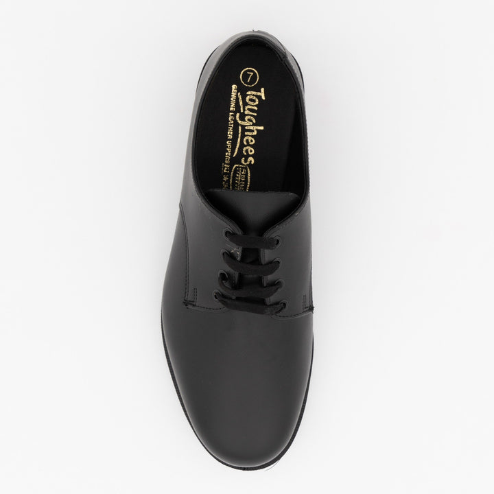 Boys Lace-Up Injection Leather School Shoe - Black