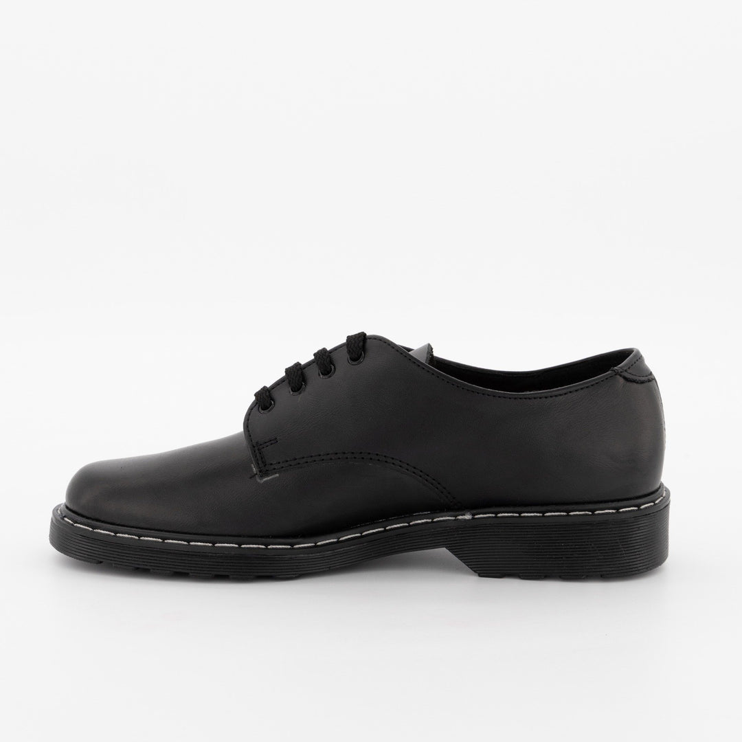 Boys Freedom Lace-Up Rubber Sole School Shoe - Black