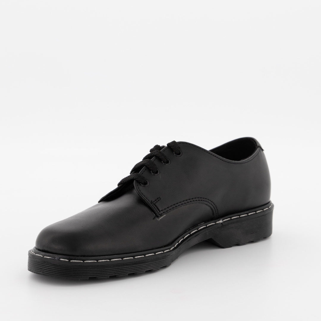 Boys Freedom Lace-Up Rubber Sole School Shoe - Black