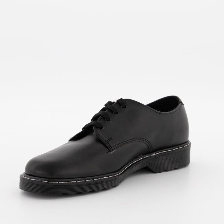 Boys Freedom Lace-Up Rubber Sole School Shoe - Black