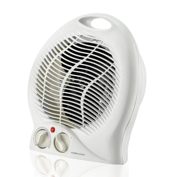 Mellerware Floor Fan Heater With 2 Heat Settings 2000W - White