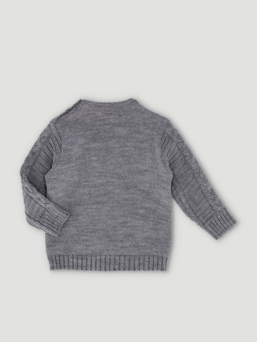 Baby Boys Long SLeeve Cable Knit Pullover - Light Grey