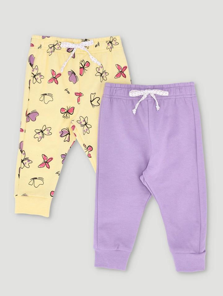 Baby Girls 2 Pack Butterfly Jogger - Yellow