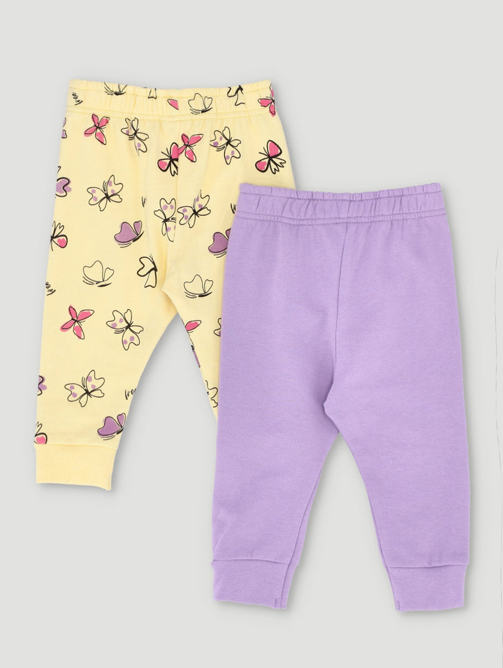 Baby Girls 2 Pack Butterfly Jogger - Yellow