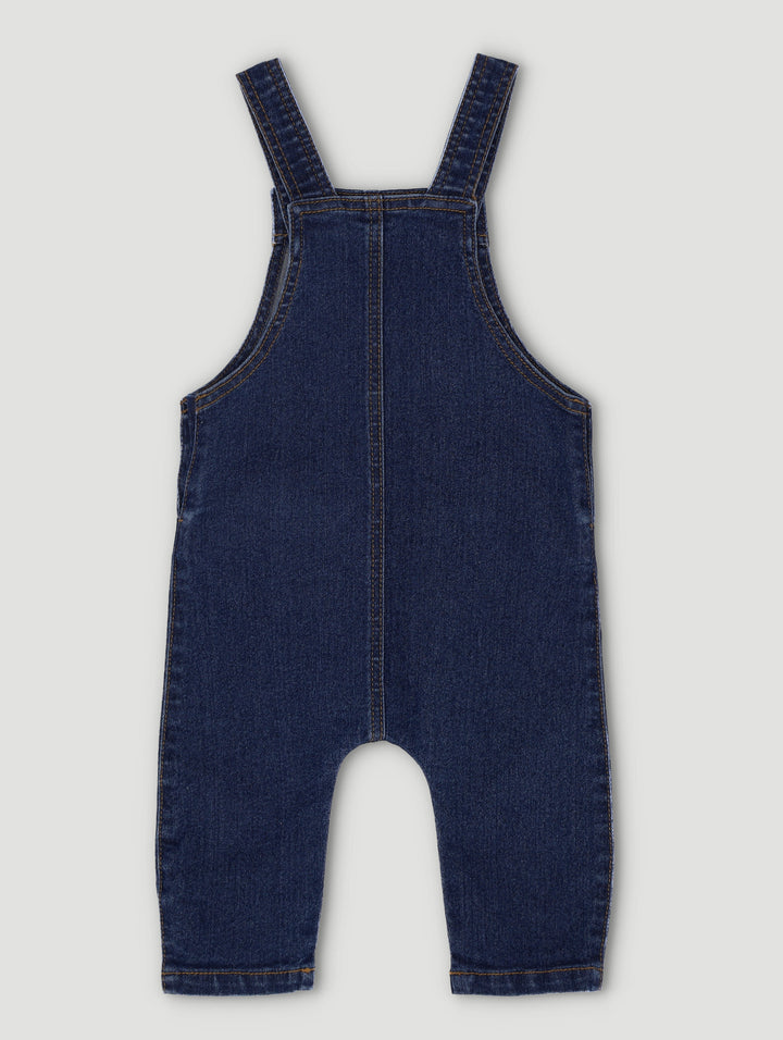 Baby Boys Dungaree Embossed Puppy Pocket Set - Blue