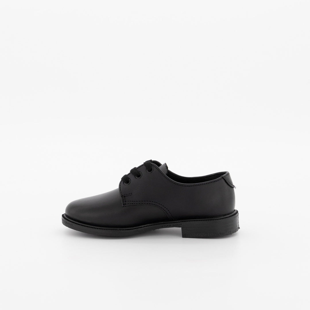 Boys (E B) Plain Lace-Up Injection Leather School Shoe - Black