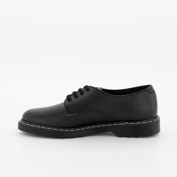 Boys Freedom Lace-Up Rubber Sole School Shoe - Black