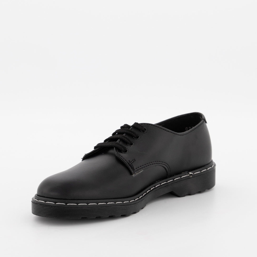 Boys Freedom Lace-Up Rubber Sole School Shoe - Black