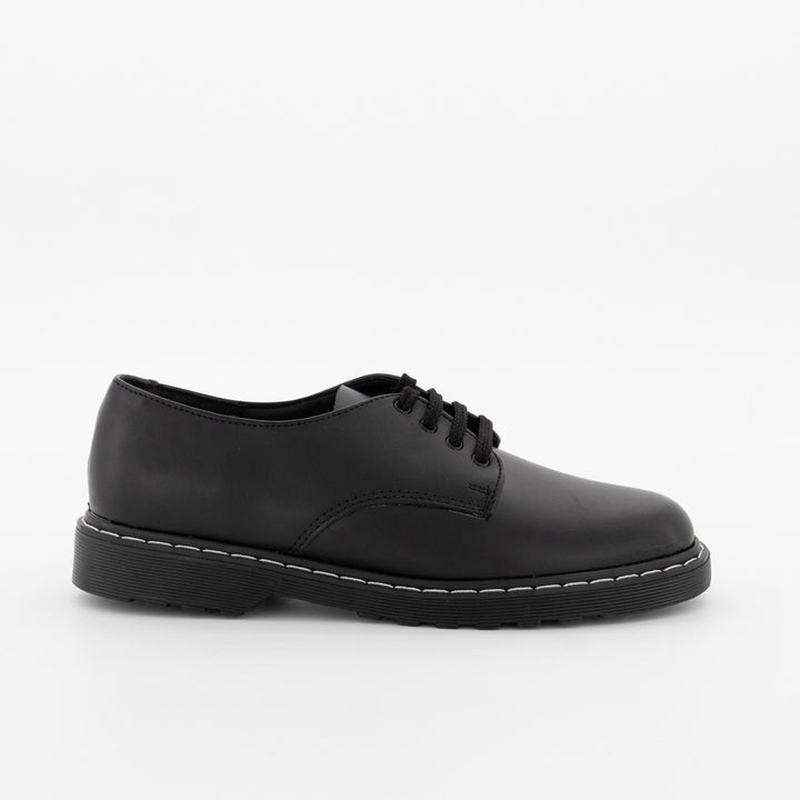 Boys Freedom Lace-Up Rubber Sole School Shoe - Black