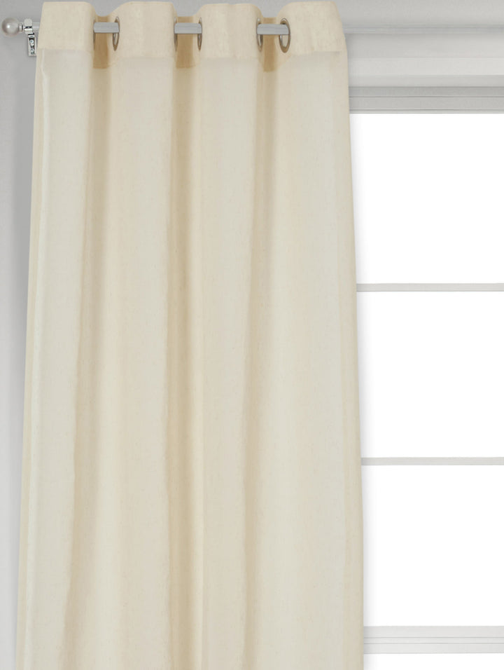 Eyelet Standard Sheer Textured Curtain - Taupe