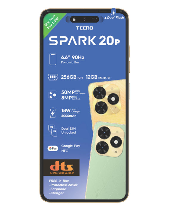 Spark 20P Box Deal Dual Sim Gold Cellphone