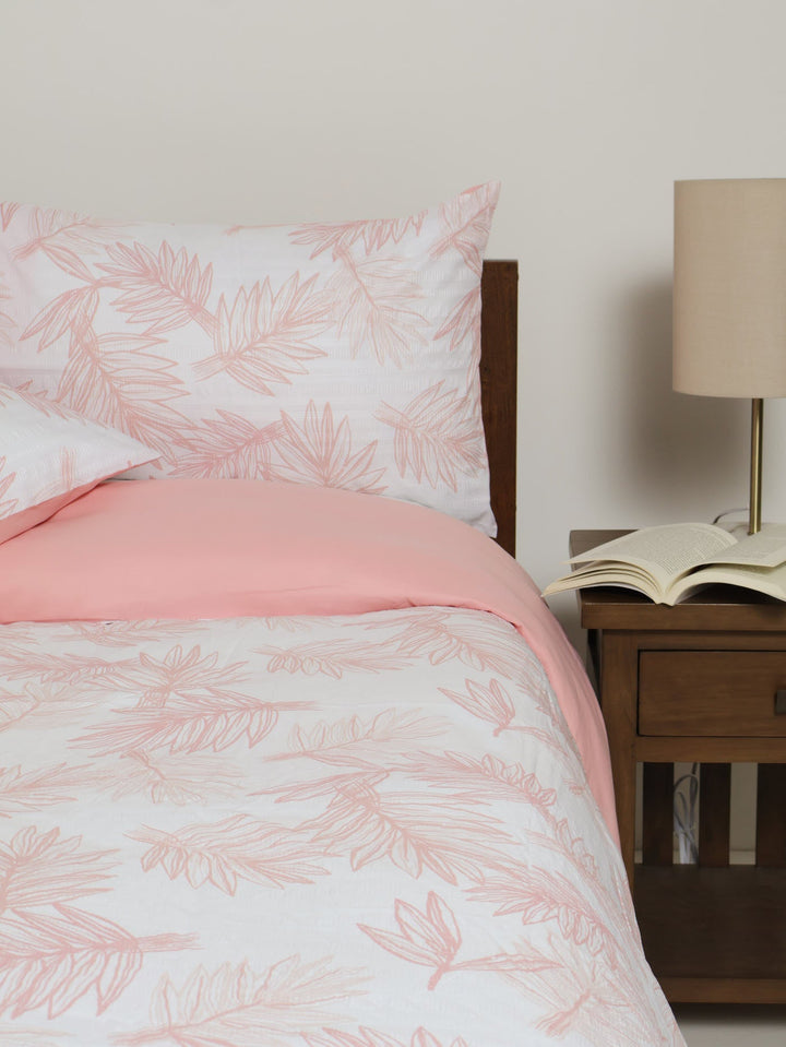 Leaf Embossed Duvet - Blush