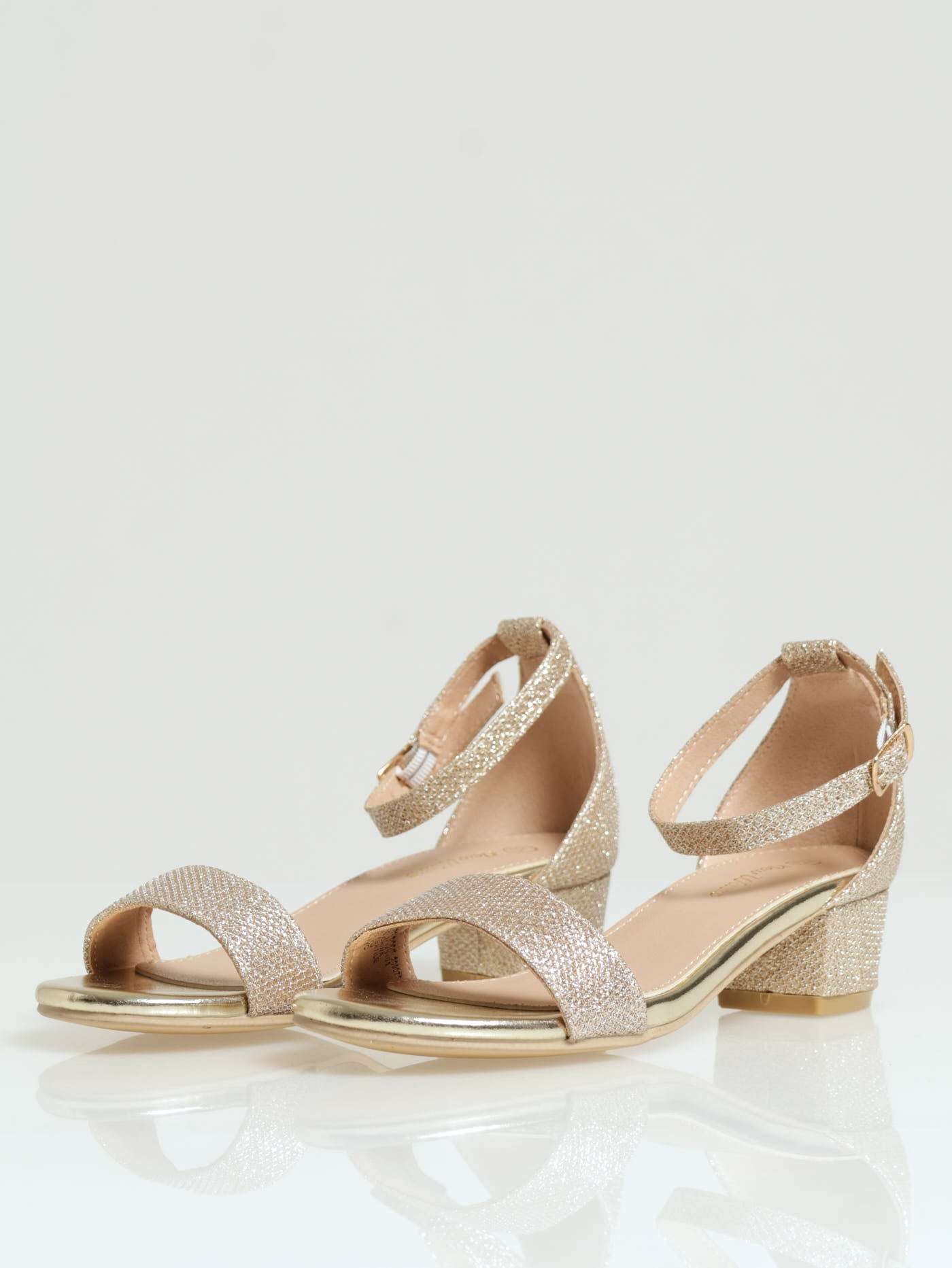 Girls gold heeled sandals hotsell