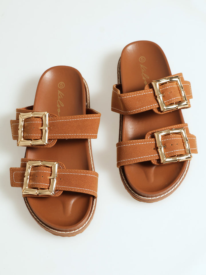 Bamboo Buckle Detail Birkie - Tan