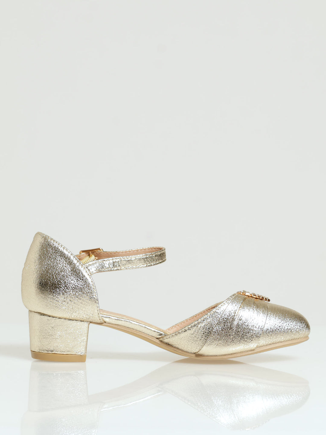 Girls Gold Occassion Heel