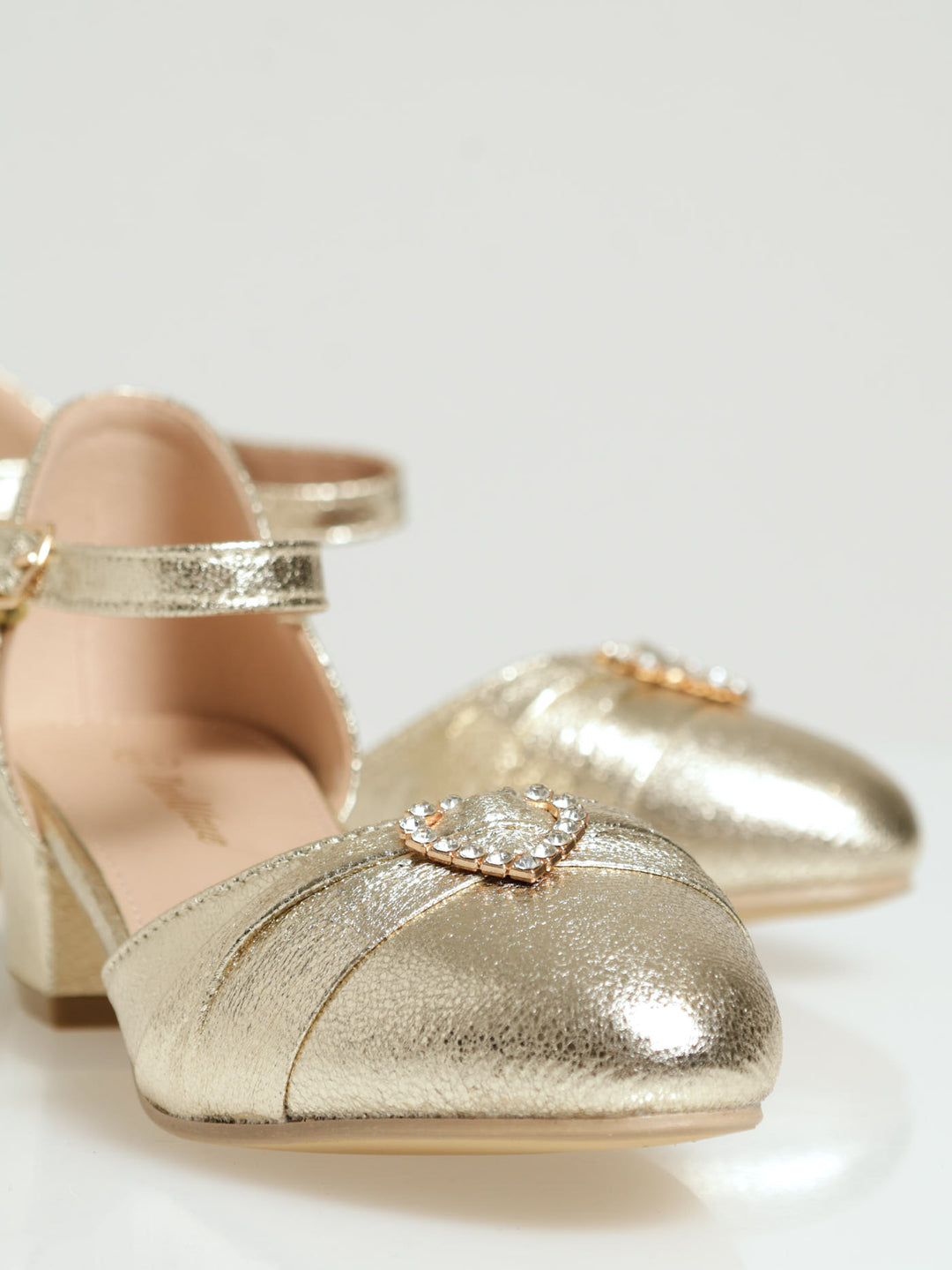 Girls Gold Occassion Heel