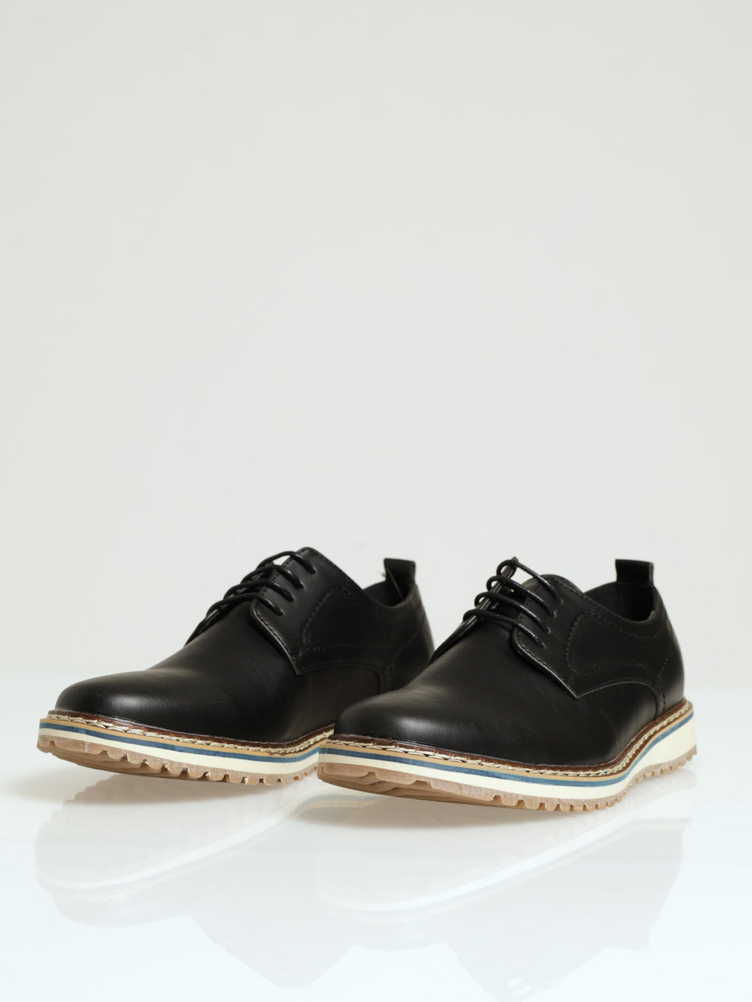 Pu Lace Up Derby - Black