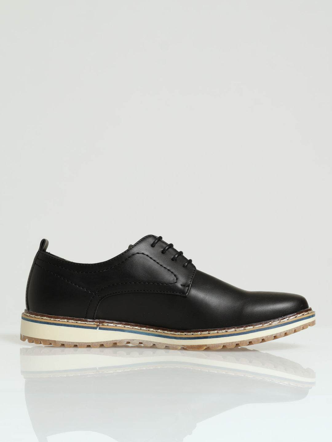 Pu Lace Up Derby - Black