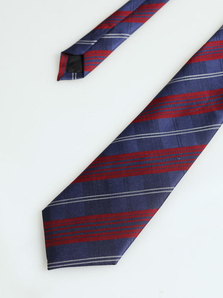 Navy & Red Stripe Fashion Tie