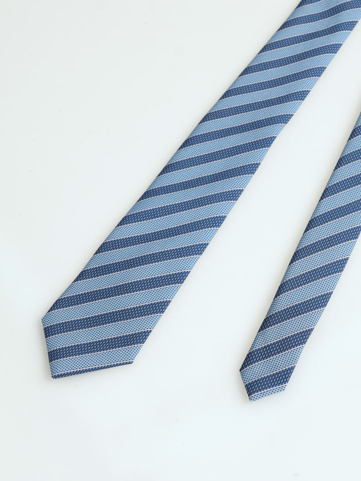 Stripe Fashion Tie - Navy/Grey