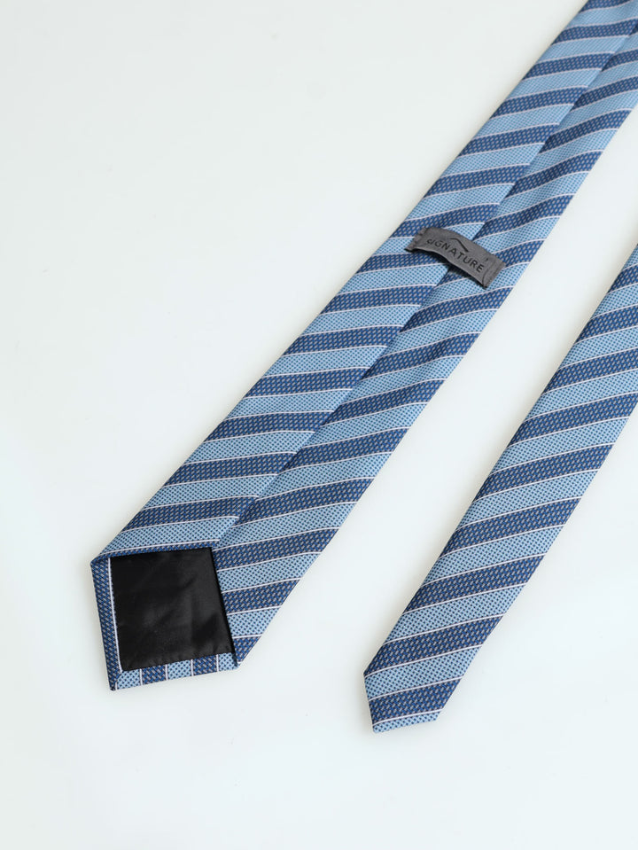 Stripe Fashion Tie - Navy/Grey