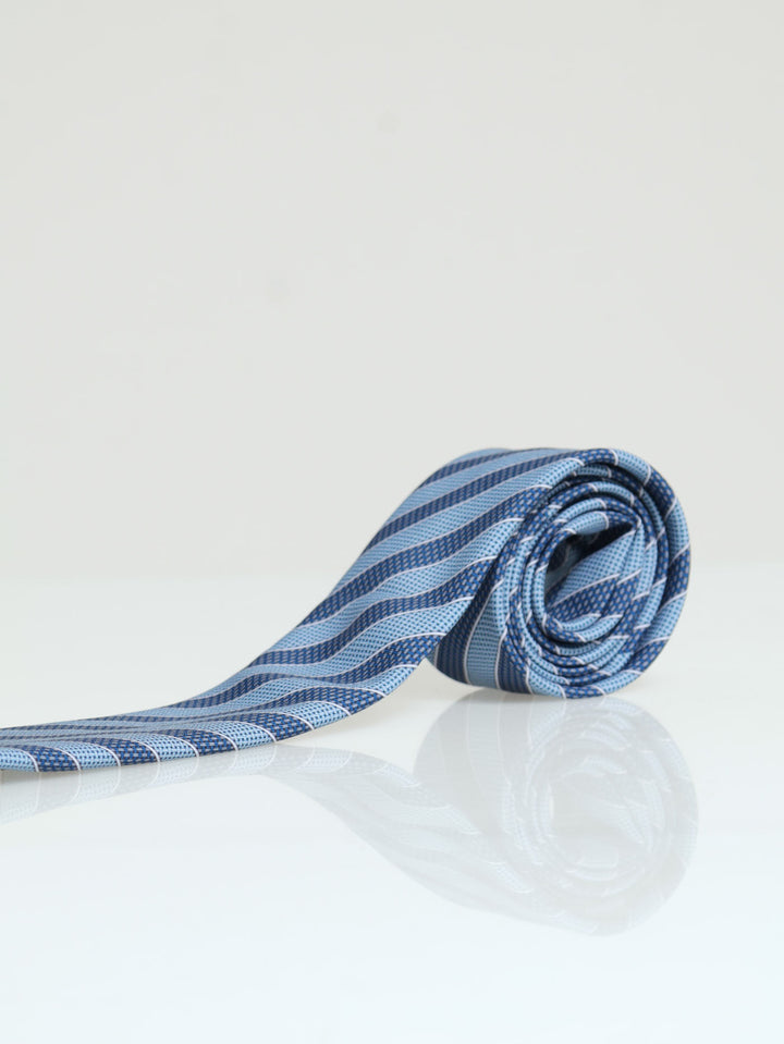 Stripe Fashion Tie - Navy/Grey