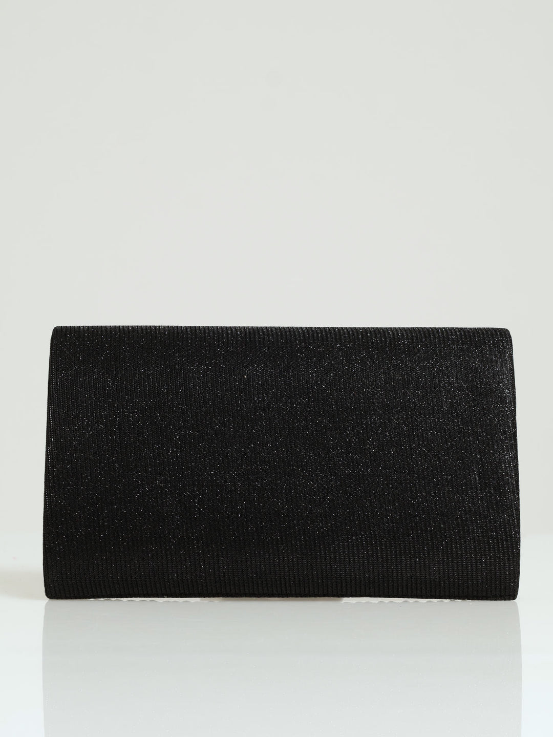 Shimmer Envelope Clutch - Black