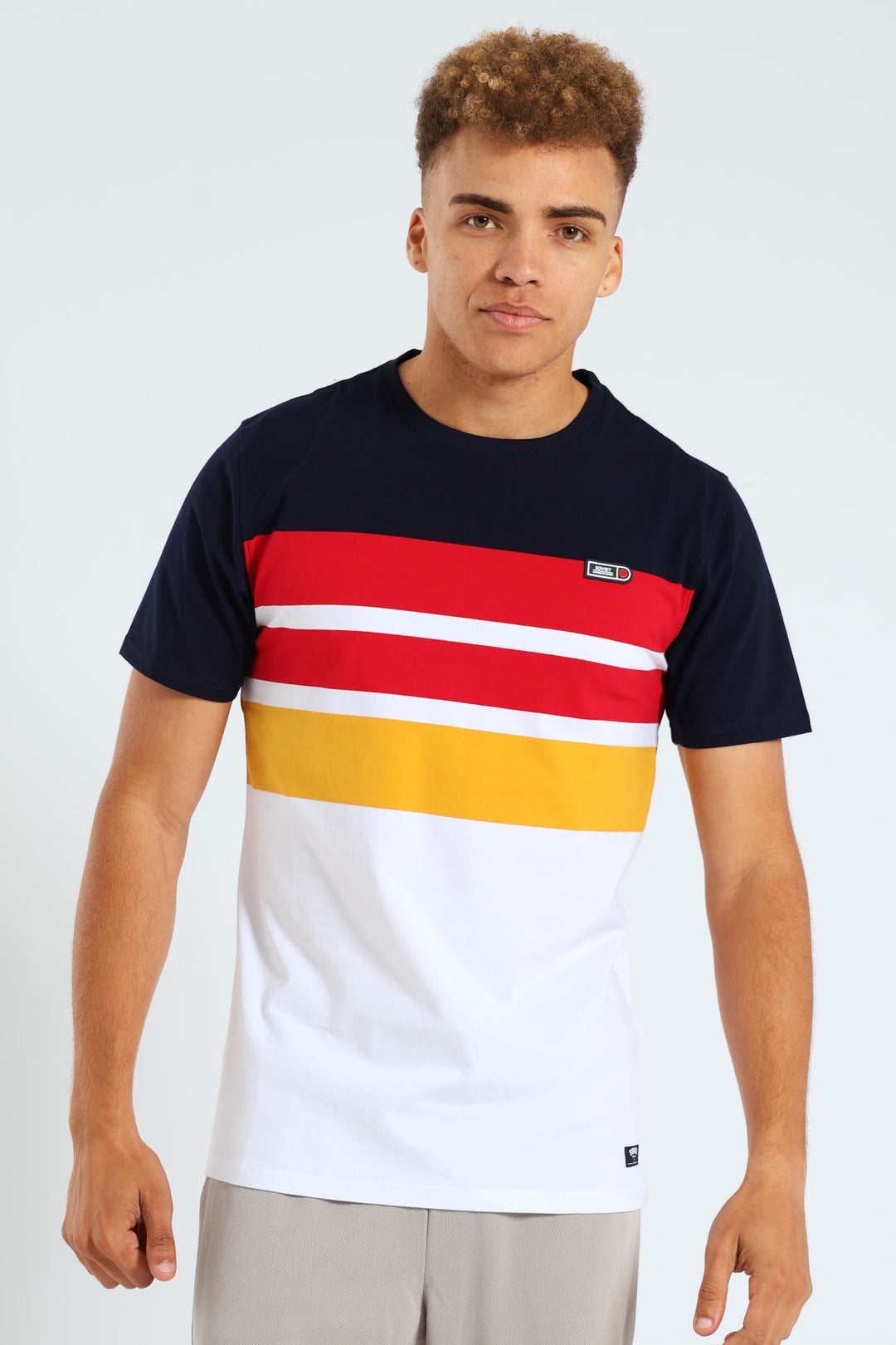 Buzzer Tee - Navy/Red