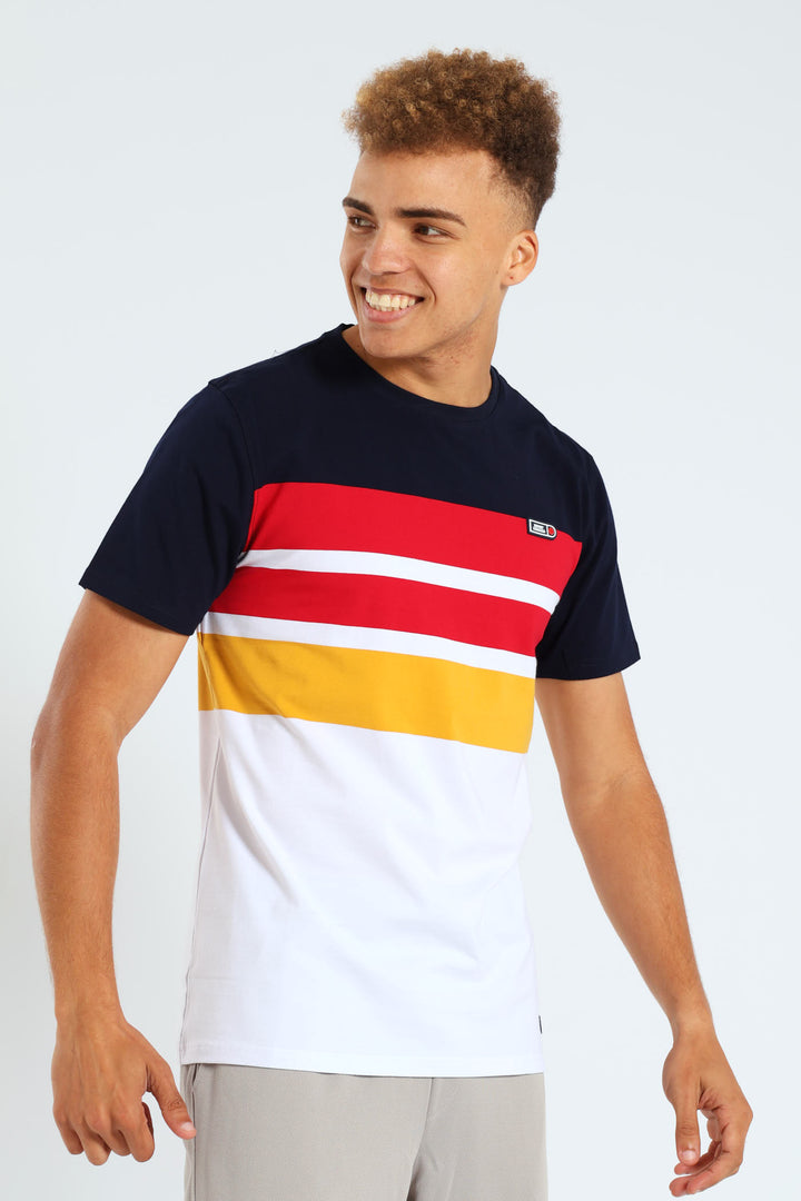 Buzzer Tee - Navy/Red