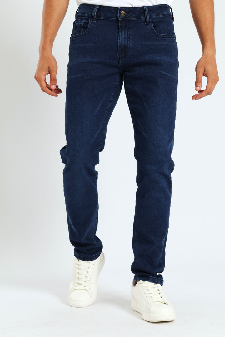 Skinny Leg Denim Jeans - Med Wash