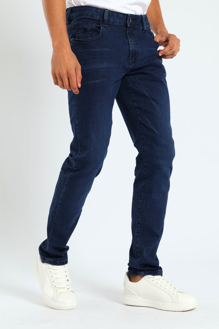 Skinny Leg Denim Jeans - Med Wash