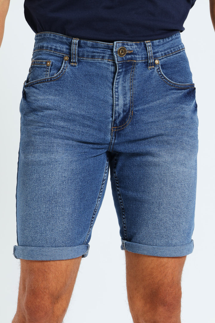 Mid Wash Bermuda Short - Denim