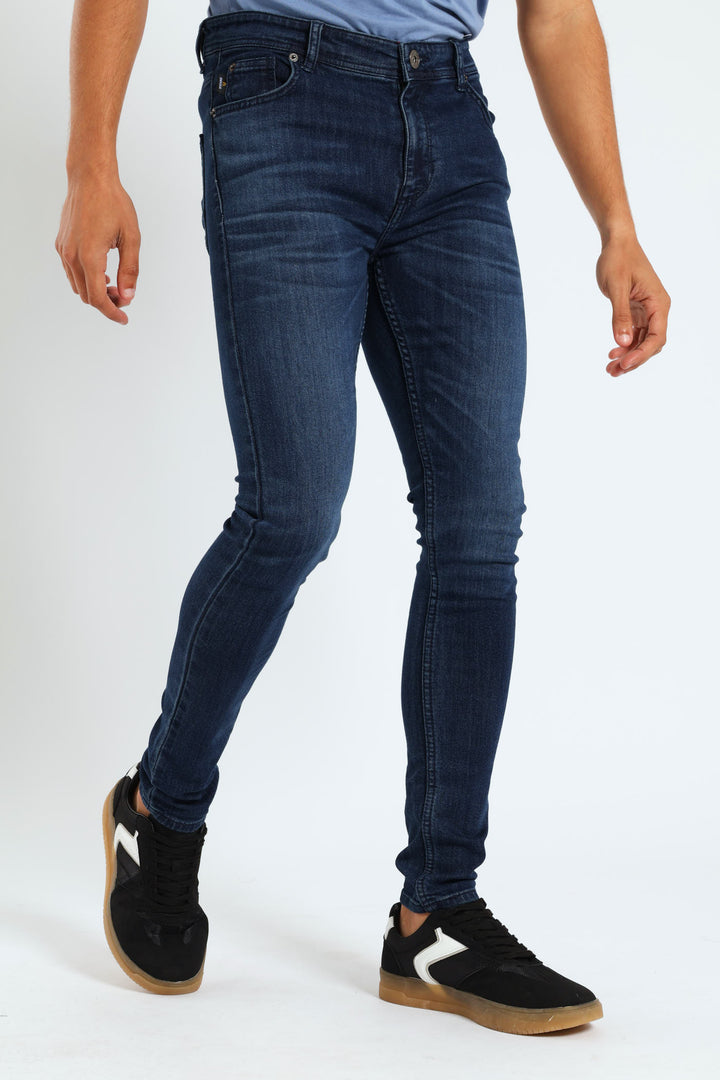 Ripped & Repair Super Skinny Jean - Mid Blue