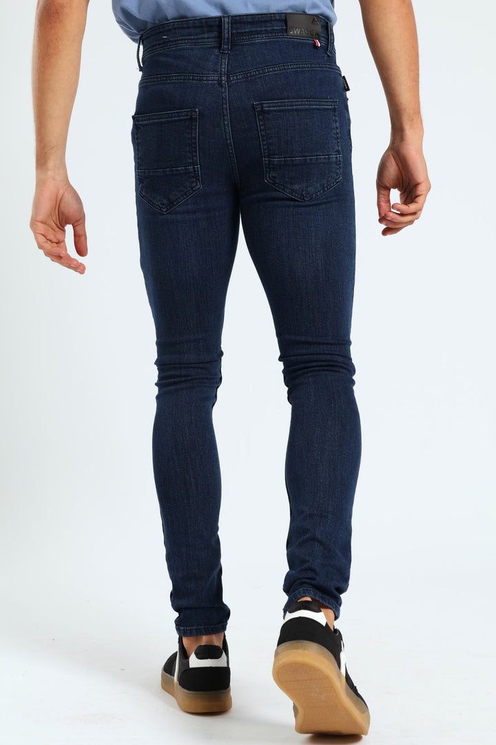 Ripped & Repair Super Skinny Jean - Mid Blue