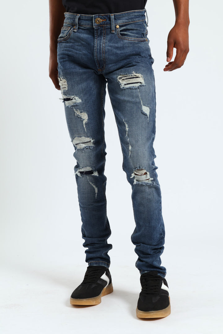 Patch Rip & Repair Super Skinny Jean - Denim