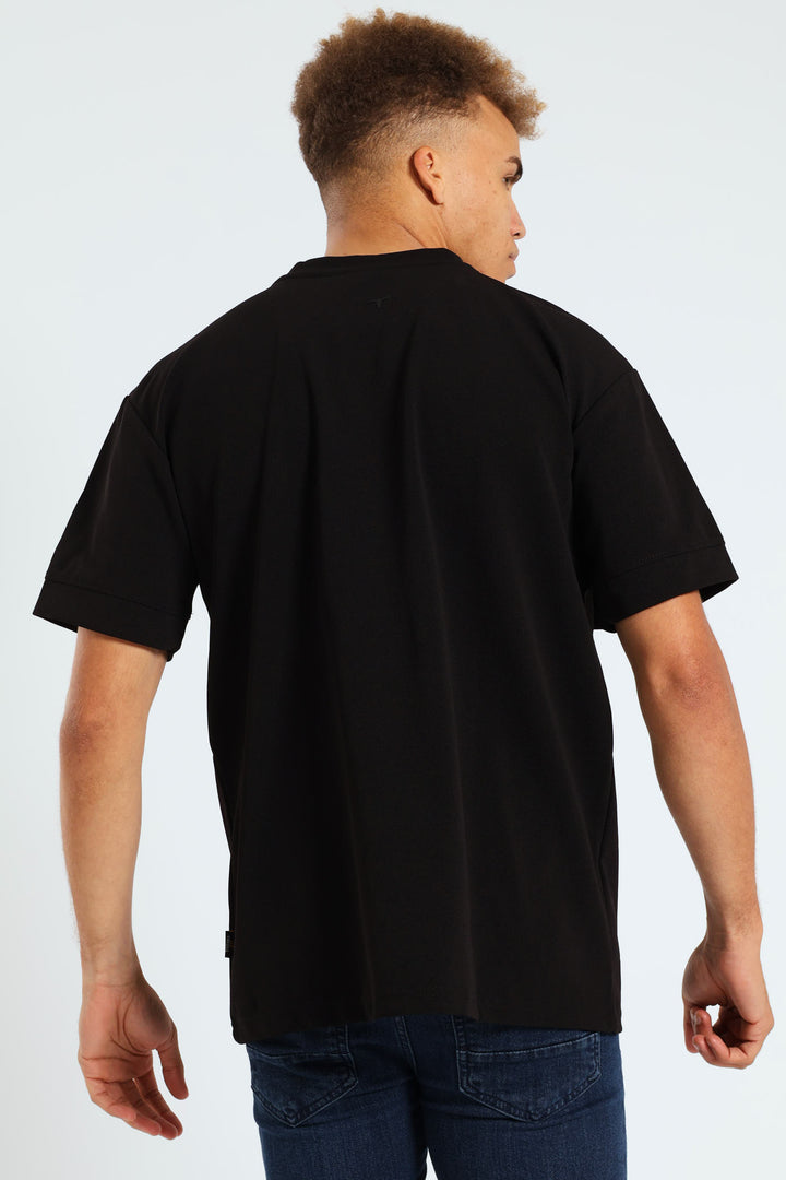 Front Pocket Pique T-Shirt - Black