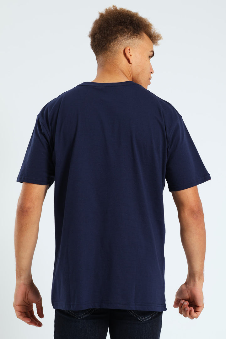 Never Out HD Print Tee - Navy