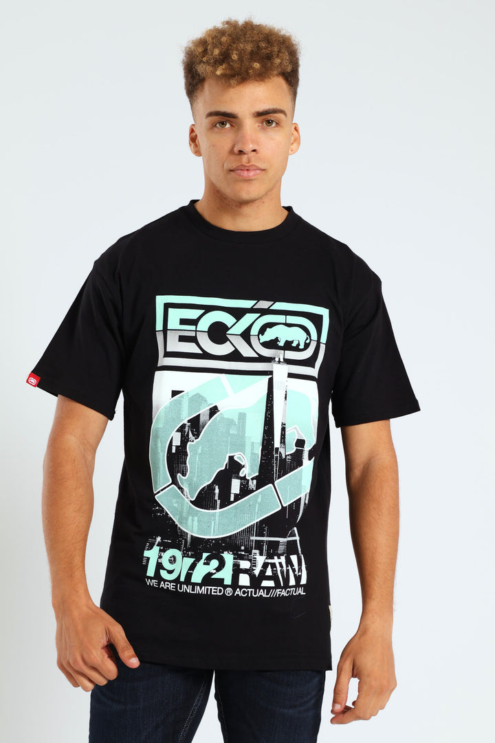 Raw City Print Tee - Black