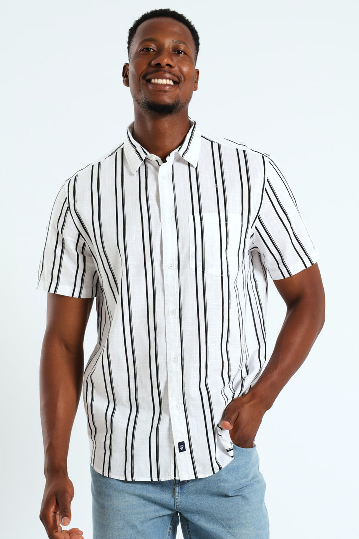 Stripe Woven Shirt - Black/White