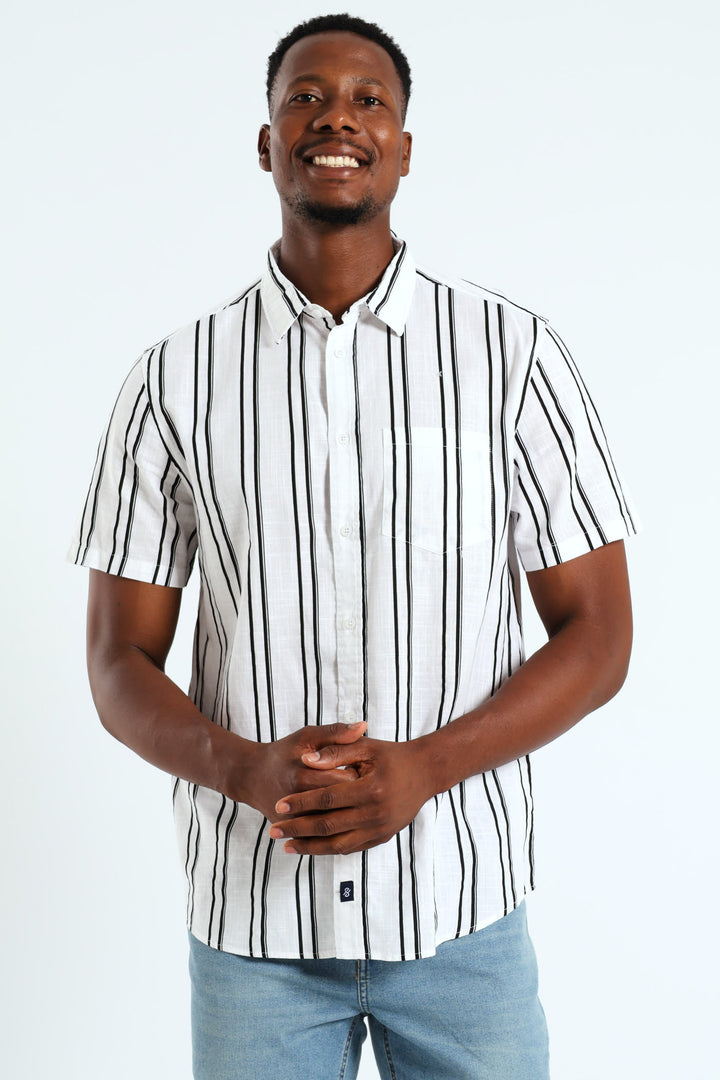 Stripe Woven Shirt - Black/White