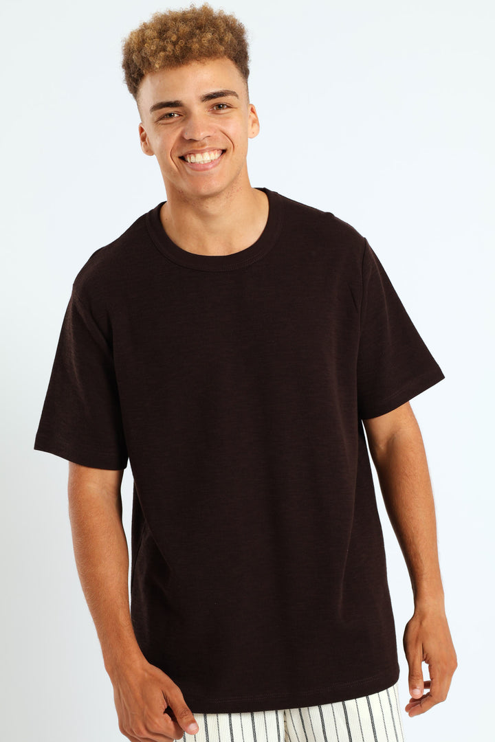 Crepe Rib Tee - Chocolate