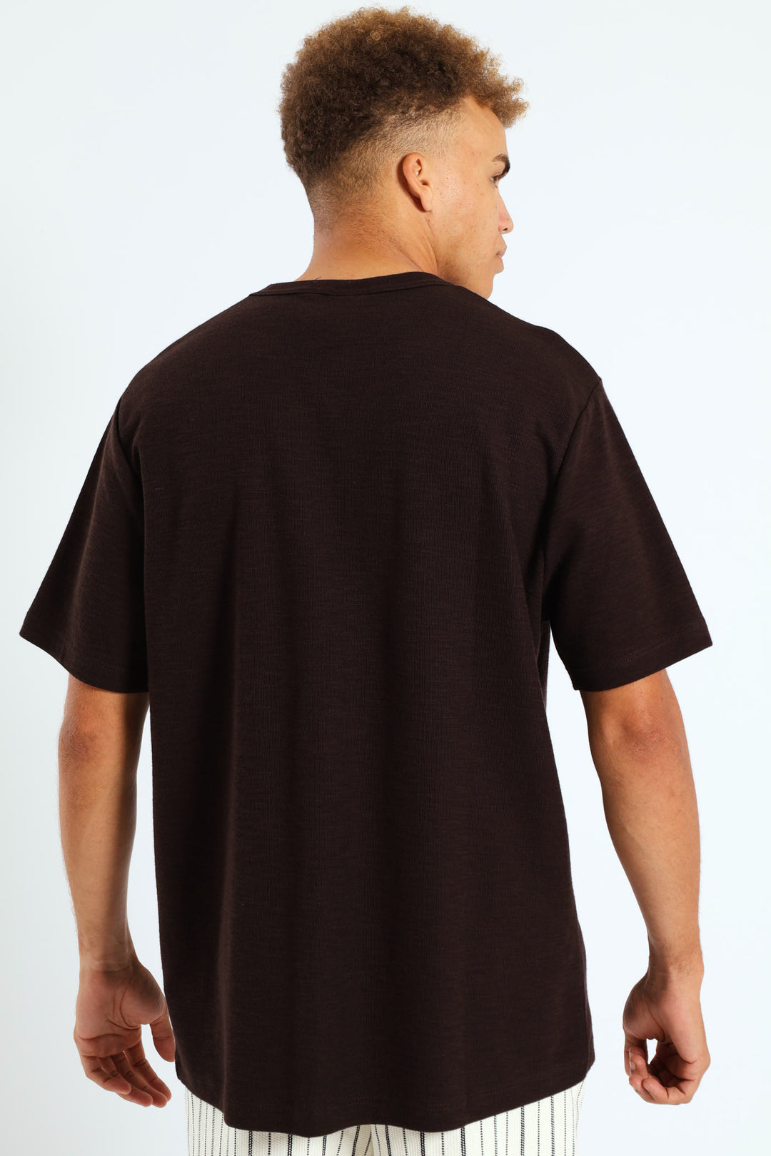 Crepe Rib Tee - Chocolate