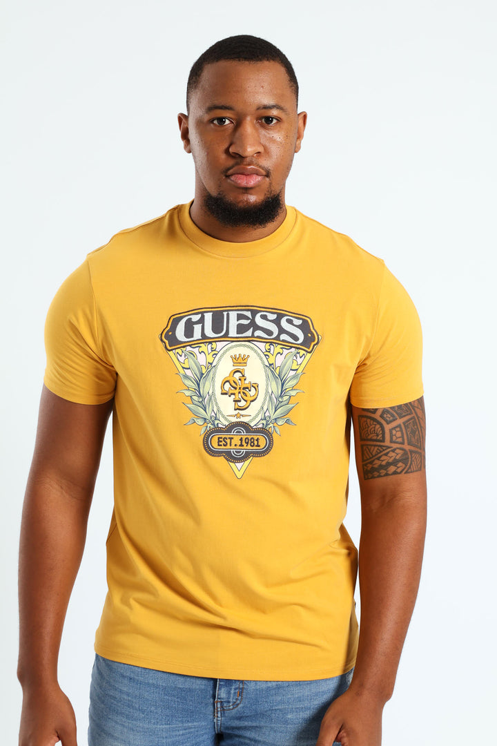 Quatro Crest Logo Tee - Gold