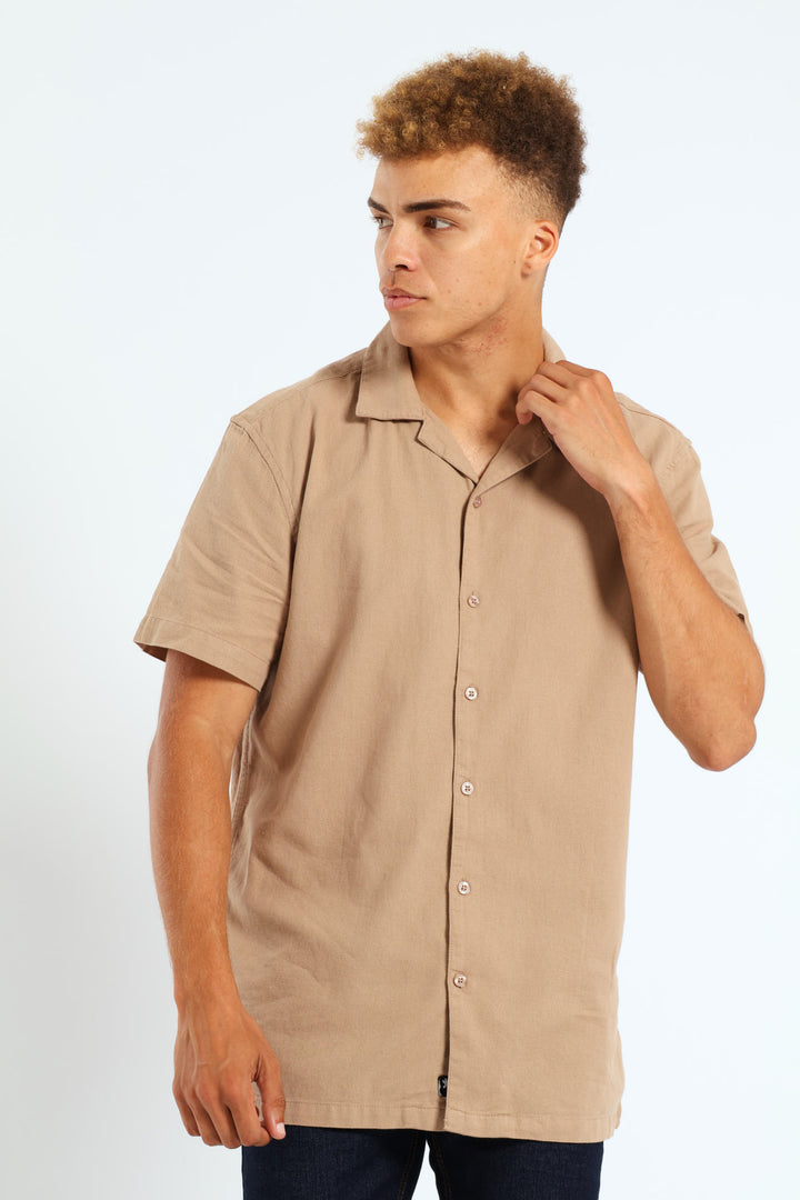 Basketweave Surf Interest Shirt - Mocha