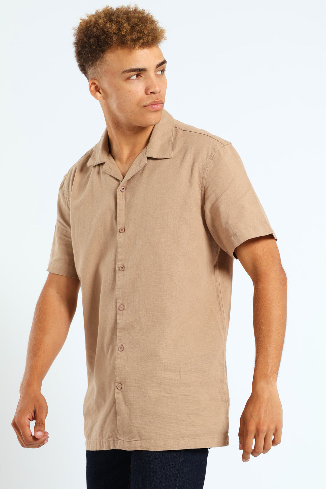 Basketweave Surf Interest Shirt - Mocha