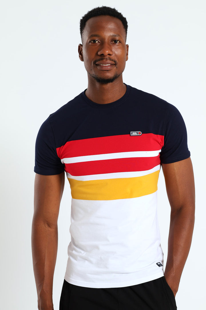 Buzzer Tee - Navy/Red