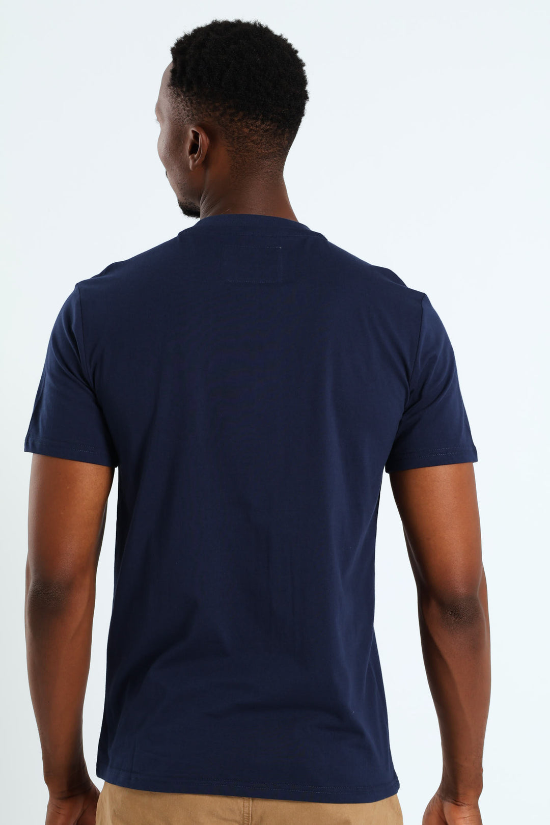 Logo Print Applique Tee - Navy