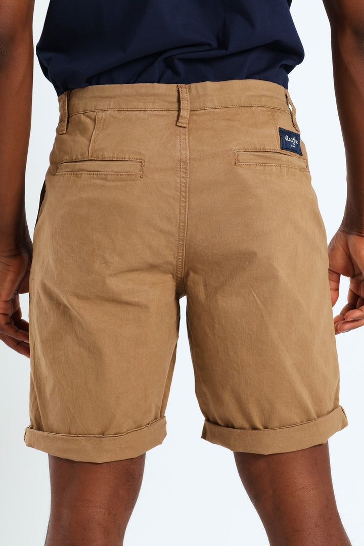 Flat Front Chino Short - Stone