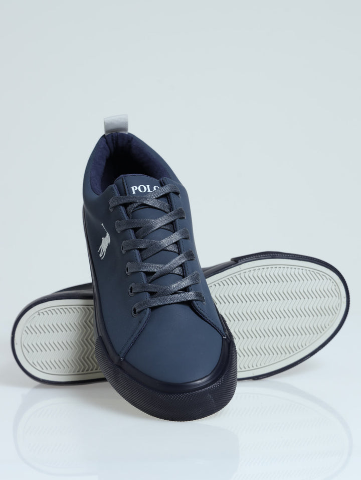 Embroidered Logo Basic Sneaker  - Navy