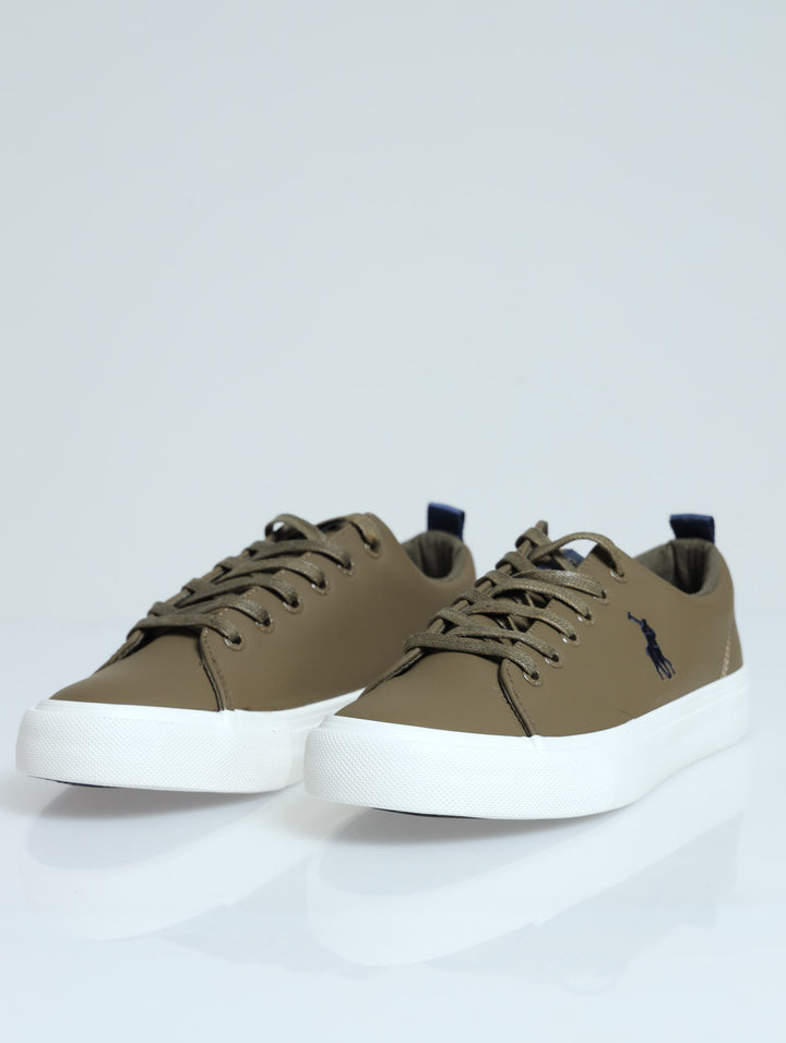 Embroidered Logo Basic Sneaker - Olive